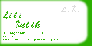 lili kulik business card